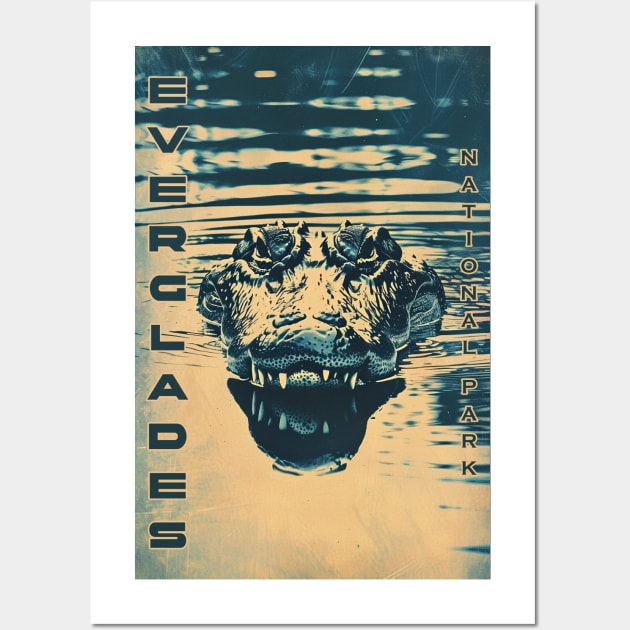 Everglades National Park Vintage Travel  Poster Wall Art by GreenMary Design